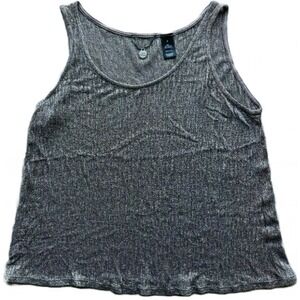 BKE Boutique Womens Size Small Brown Metallic Sheer Sleeveless Tank Top